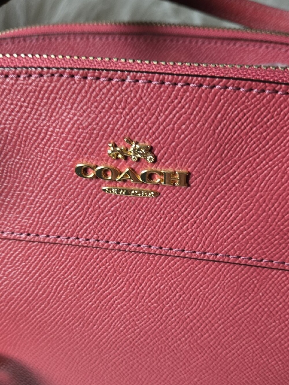 Coach Pink Leather Satchel with Cherry Charm - Picture 5 of 12